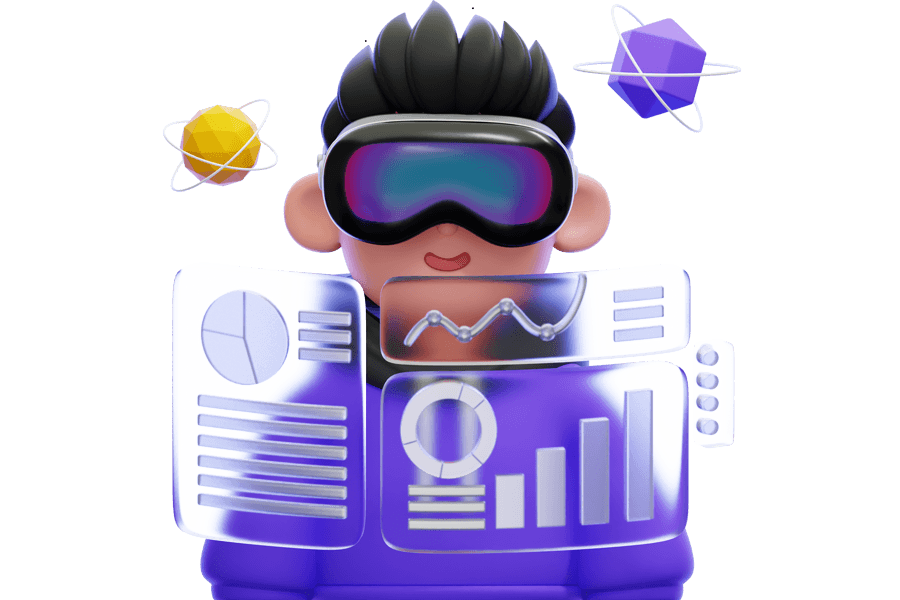 Illustration of a developer working with market data
